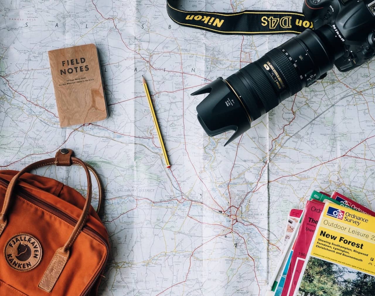 Image of map, camera and guides.